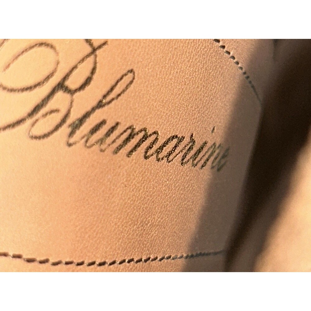 Blumarine Made In Italy Brown Suede Strappy Heels with Metal Studs US 7.5 / 37.5 - Picture 7 of 13